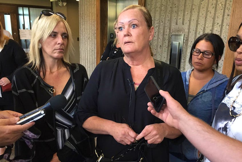 
Stacey Adams' mother Gloria Adams speaks to the media outside Nova Scotia Supreme Court in Halifax on Monday, Sept. 16, 2019 after her son’s killer was sentenced to 11 years in prison. - Francis Campbell
