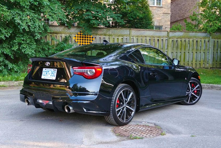 The 2019 Toyota 86 GT SE received a flight of Toyota Racing Development (TRD) parts, including a dual exhaust that makes you feel like you’re sitting directly on the muffler when you start the engine.