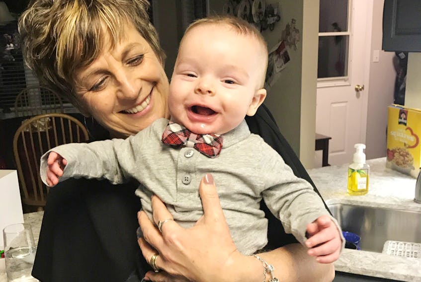 William Joseph McNaughton, born in Charlottetown in August to parents Cassandra and Colin McNaughton, is all smiles while being held by his grandmother, Heidi Martin. The name William was tied as the second most popular baby boy’s name on P.E.I. in 2017. SUBMITTED PHOTO