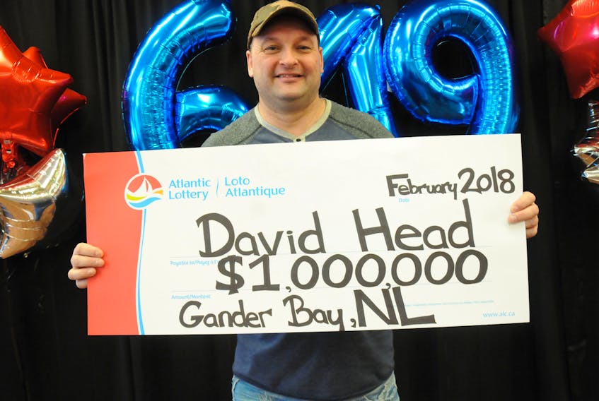 David Head of Wing’s Point, Gander Bay, is Newfoundland and Labrador’s newest millionaire. Head was the recent winner of Lotto 649’s guaranteed million-dollar prize.