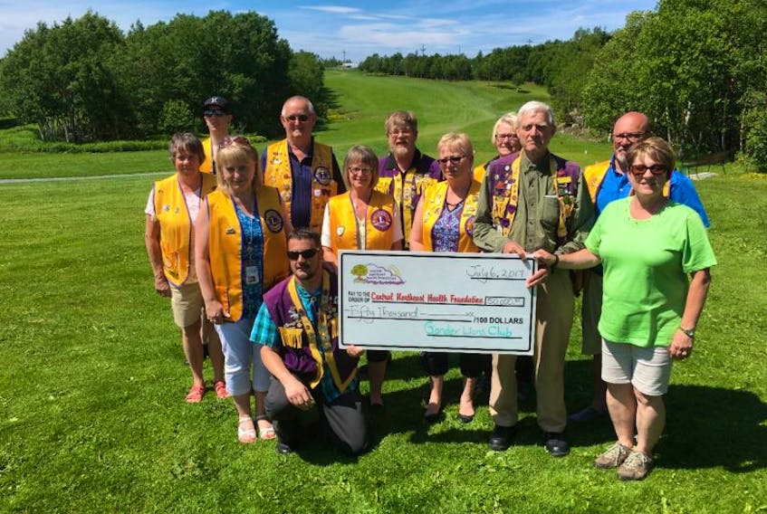 The Gander Lions Club recently made a $50,000 donation to the James Paton Memorial Regional Health Centre. The funds will go towards the purchasing of an echocardiography machine.