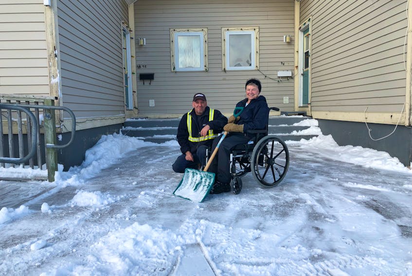 Elma Rowsell is confined to a wheelchair after suffering nerve damage from radiation treatment. She clears her driveway each time it snows. Due to a demanding work schedule, her son, Wade Pelley can only assist her on the weekends. Newfoundland and Labrador Housing does not assist with snow-clearing for homes with accessible access.