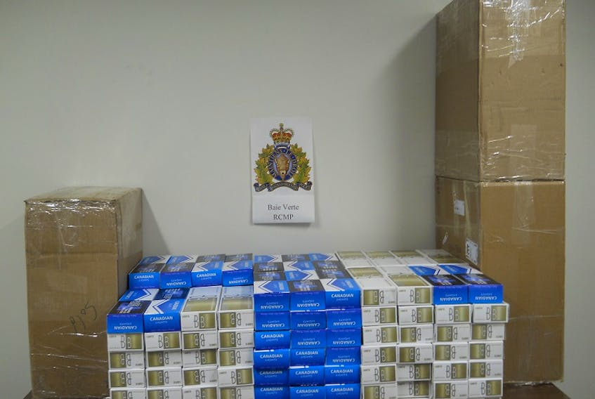 Baie Verte RCMP said a 37-year-old La Scie man had these contraband cigarettes sent to him through the mail.