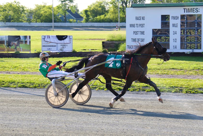 Gilles Barrieau wins the second leg of the Atlantic Regional Driving Championship with Sock It To Em in 1:58.1 Friday at Truro Raceway in Bible Hill, N.S.