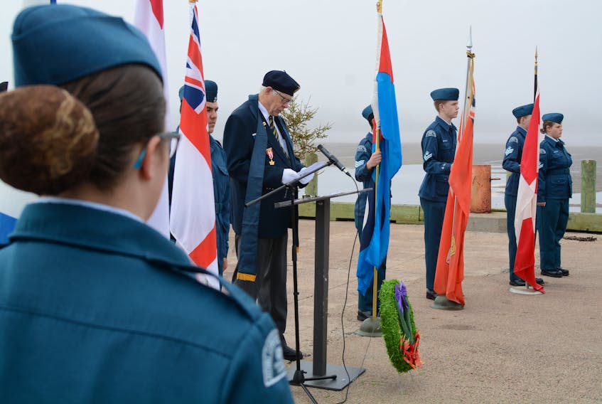 The Battle of the Atlantic commemoration ceremony in Parrsboro included a reading of The Naval Prayer, which was given by Cyril Yorke, president of the Royal Canadian Legion Branch No. 45 in Parrsboro.