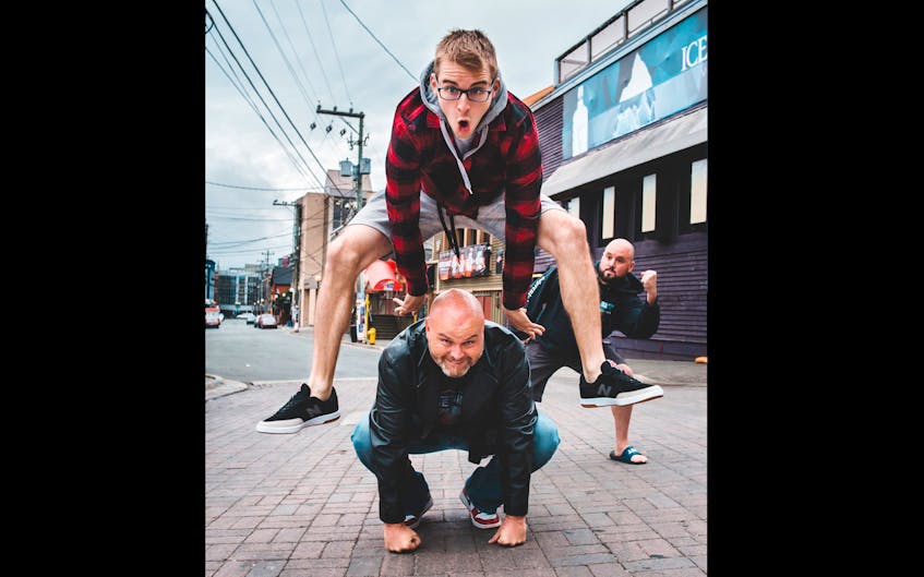 Mike Lynch (top), Brian Aylward (bottom) and Colin Hollett (right) say they grind each other’s gears, but share many laughs while out on the road together for their annual Best Kind Comedy Tour.