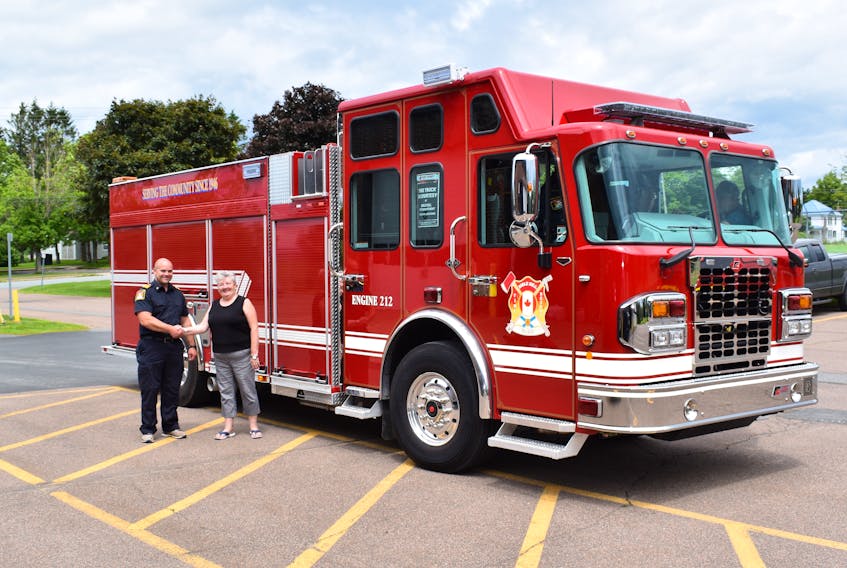 Bible Hill Fire Chief Joey Bisson and Lois MacCormick, chair of the village commission, recently saw a new fire truck delivered to the village. The truck is expected to serve the community for about 20 years.