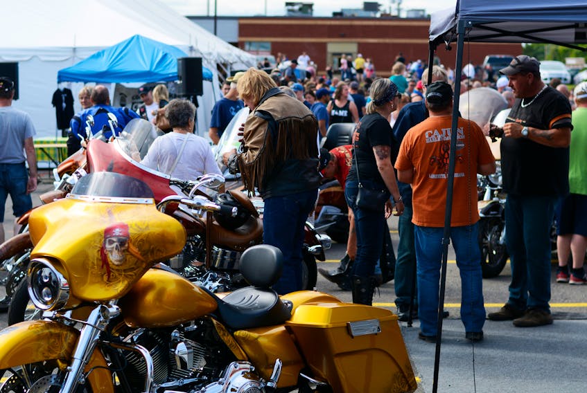 Organizers couldn’t be happier with results from the fourth Bordertown Biker Bash in Amherst between July 13 to 15. Near perfect weather conditions and a busy schedule led to a large crowd at the festival venue at the Atlantic Superstore parking lot while participation in events such as the Blitz the Bridge and Toys for Tots run was high.