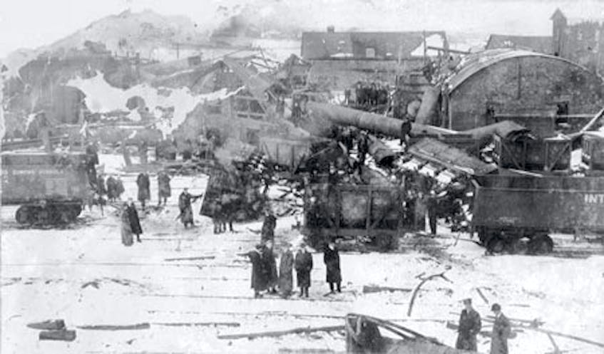 The boiler explosion in Westville, April 2, 1914. Nova Scotia Archives.