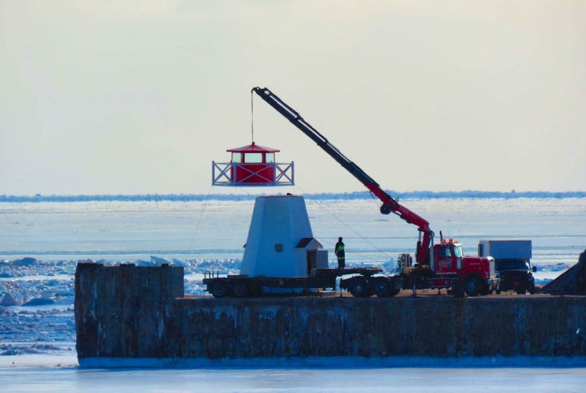 The top of a lighthouse on the wharf in Borden-Carleton was recently replaced. Repairs to the light started in 2018 and were completed with this replacement. Brenda MacLean/Contributed