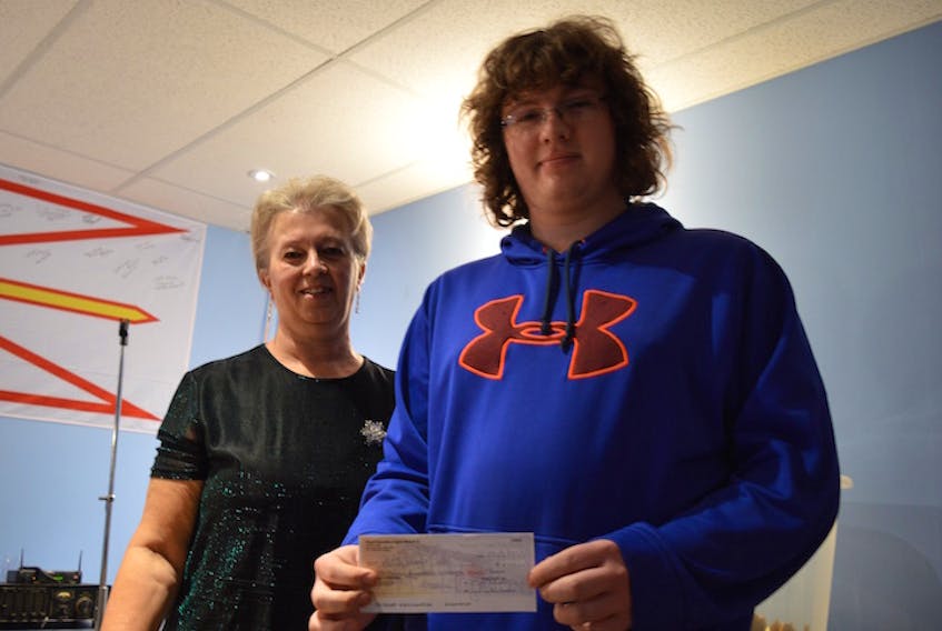 Nick Langdon didn't pull the Ace of spades from the deck in Botwood on Wednesday night, Dec. 20, but he did get a cheque for $5,772, 20 percent of the jackpot. The cheque was presented by Legion Branch 5 treasurer Janis Boone.