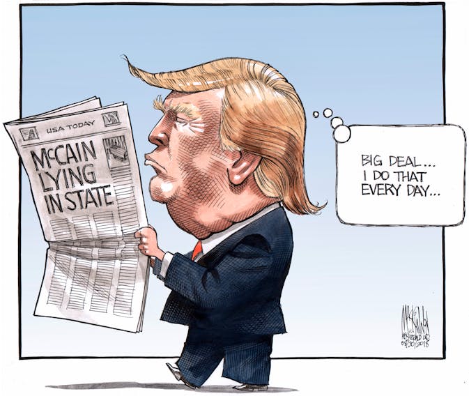 Bruce MacKinnon cartoon published Aug. 30, 2018.