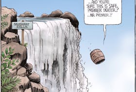 Bruce MacKinnon's cartoon for Nov. 1, 2012 on the beginnings of the Muskrat Falls debacle.