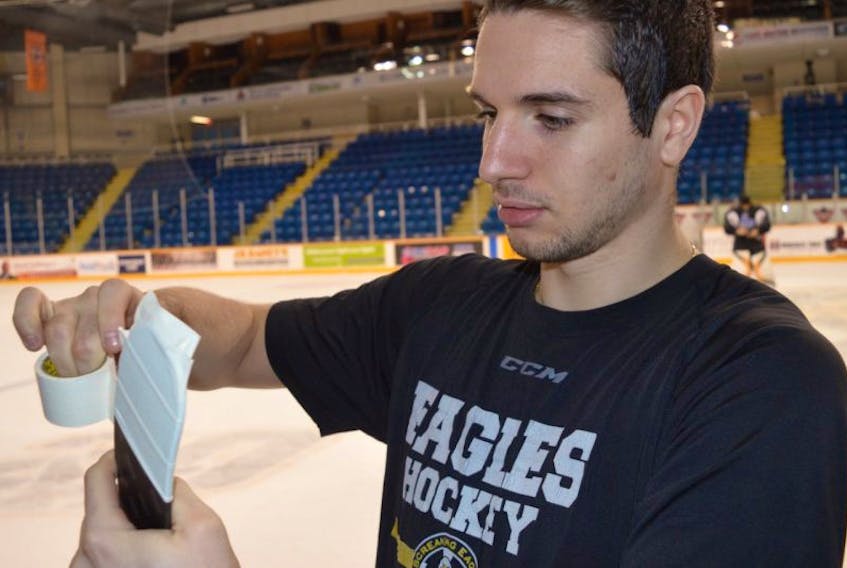 The Cape Breton Screaming Eagles and forward Massimo Carozza, shown, are ready to face their former teammate Pierre-Luc Dubois and the Blainville-Boisbriand Armada tonight at Centre 200. Puck drop is at 7 p.m.