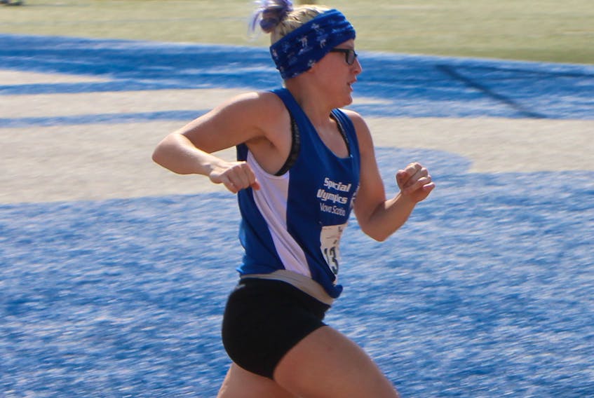 Sasha Repko of Port Hawkesbury, Team Nova Scotia athletics’ competitor, showed her speed in the 200-metre race Wednesday during the Special Olympics Canada 2018 Summer Games in Antigonish.