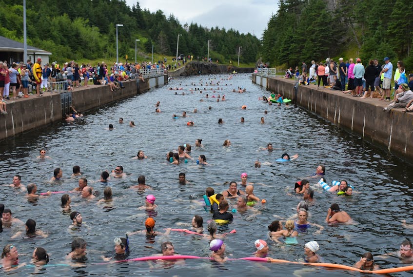 This photo from the 2018 Swim the Canal event in St. Peters shows some of the 260 participants who made their way down the 800-metre channel that connects the Bras d’Or Lake and the Atlantic Ocean. This year’s canal swim is slated for Sunday afternoon.