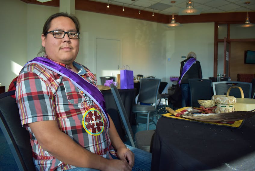 Michael R. Denny was one of the clinicians providing traditional Mi’kmaq and Western mental health supports to people at the National Inquiry into Missing and Murdered Indigenous Women and Girls in Membertou. — Nikki Sullivan/Cape Breton Post