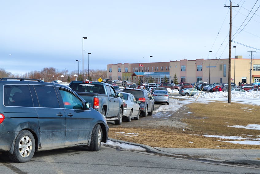 Traffic was heavy throughout the road into and parking areas at Oceanview Education Centre in Glace Bay early Friday afternoon as concerned parents and guardians filed into the school grounds pick up their children after the lockdown was lifted.  Cape Breton Regional Police announced a lockdown Friday morning at both the middle school Oceanview Education Centre and at Glace Bay High School as a safety precaution after two letters with potential threats to both schools were received.
