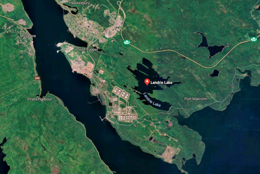 This satellite image shows the location of Landrie Lake, which is now governed by a new water utility jointly involving the Town of Port Hawkesbury and the Municipality of Richmond County. The regulator has granted an extension for the utility to file its first general rate application.