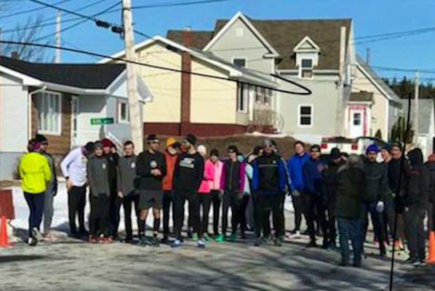 Those taking part in the 2019 Louisbourg Slush Run are shown preparing to run in the annual event. This year’s race will be held Saturday, March 7.
