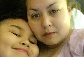 Rayma Marshall and her son Blair Francis. Marshall said the 10-year-old was “groggy” after eating a piece of cake laced with THC during Eskasoni Immersion School’s mid-winter feast Friday.