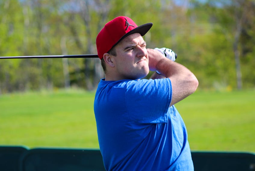 Derek Keeping of Whitney Pier watches his shot sail at Lingan Golf and Country Club’s driving range on June 13. The 21-year-old from Whitney Pier will compete in the golfing event at the Special Olympics Canada 2018 Summer Games in Antigonish.