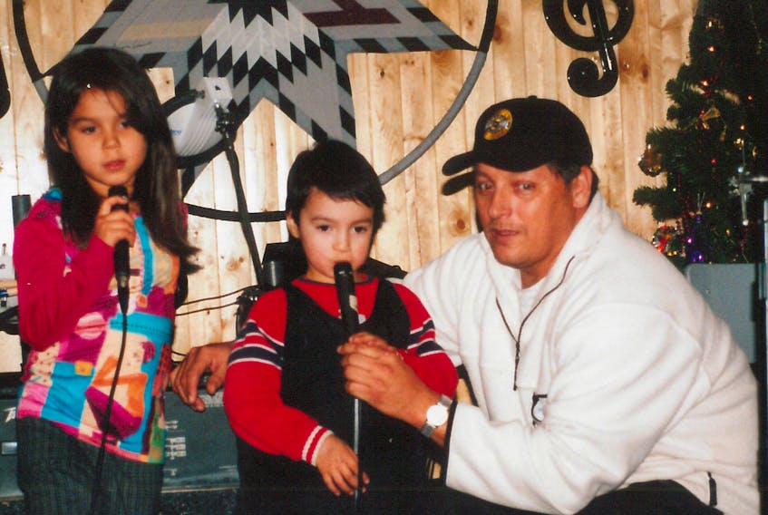 Destiny Sylliboy and Alexander Denny are shown performing as children with the help of the organizer of the Eskasoni Christmas Telethon organizer, Robert Stevens.