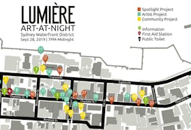 This map of Sydney’s downtown core shows where the art installations will be during this year’s Art At Night event on September 28, 7 p.m. until midnight.