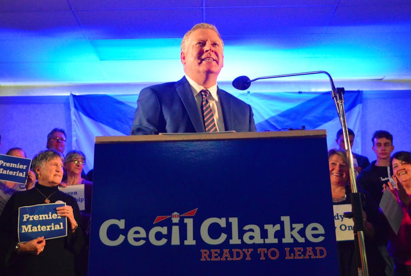 CBRM Mayor Cecil Clarke is shown in the file photo from last week after announcing he was running for the leadership of the Nova Scotia PC Party. Clarke says it’s possible he’ll seek a seat outside of Cape Breton if he becomes the next leader of the Nova Scotia PC Party.