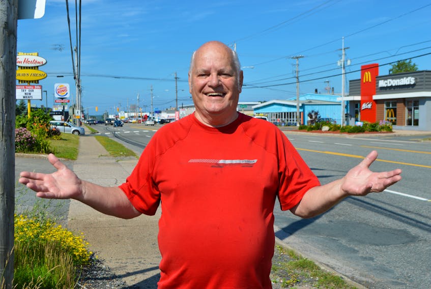 Don Dickson, 74, of Sydney stands out on Welton Street as his job-hunting quest continues. After not being able to find work since January, Dickson resorted to a hilarious ad in the Cape Breton Post Friday, Aug. 3, trying to catch a little added attention through humour.