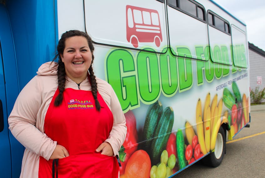 Emma Jerrott is the co-ordinator for the Good Food Bus. Every week she will be responsible for picking up her order of fruits and vegetables at the Atlantic Superstore in Sydney River before separating the produce into smaller bundles and priced. Each Saturday the Good Food Bus, a pilot project, will visit two communities in the Cape Breton Regional Municipality until Nov. 23.
