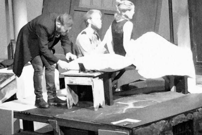 Looking like a vintage photo from a forgotten journal, this rehearsal photo from the upcoming Cape Breton University Boardmore Theatre production of “Dracula” hints at the impressionistic adaptation in store for audiences when it opens on Nov. 19.