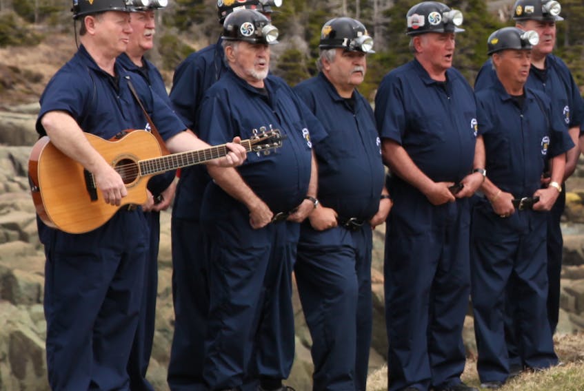 Members of The Men of the Deeps coal miners chorale group are shown performing outdoors in this file photo. CAPE BRETON POST PHOTO