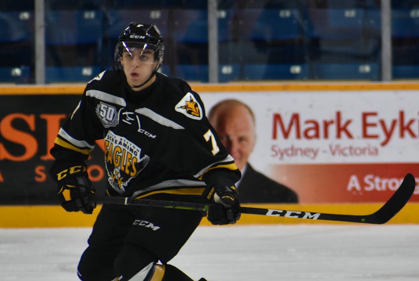 Adam McCormick is in his third season with the Cape Breton Screaming Eagles. The 18-year-old defenceman has 17 points in 29 games for Cape Breton this season.