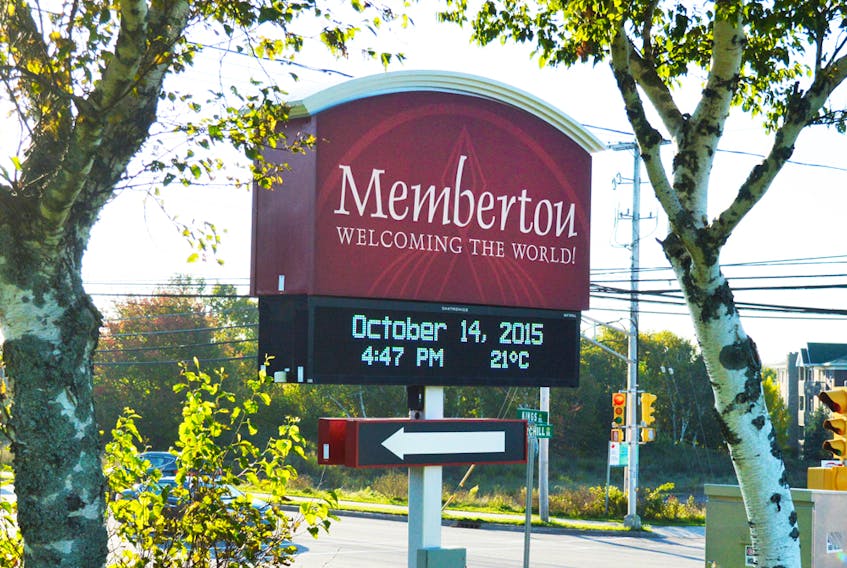 This file photo shows the sign indicating the way to Membertou First Nation.