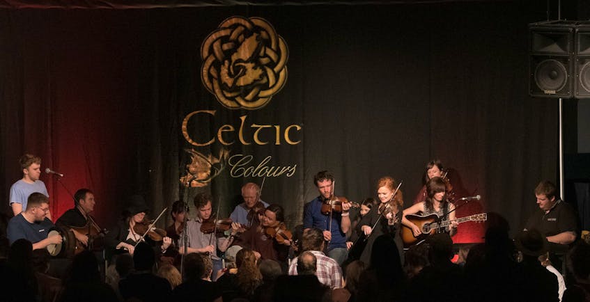 Just another night at the Celtic Colours Festival Club with an assortment of players gathered for a tune during the 2018 Celtic Colours International Festival. Contributed/Sean Purser