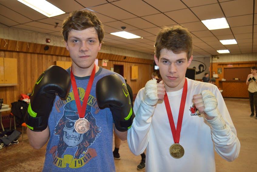 New Waterford brothers Joshua, left, and Matthew Ross took home medals from the 2018 Super Channel Championships national boxing tournament held last weekend in Edmonton, Alta.