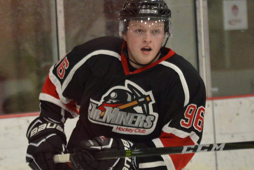 Daniel Reid of the Kameron Junior Miners leads his team with seven goals and 22 assists for 29 points in 13 games. T.J. COLELLO/CAPE BRETON POST