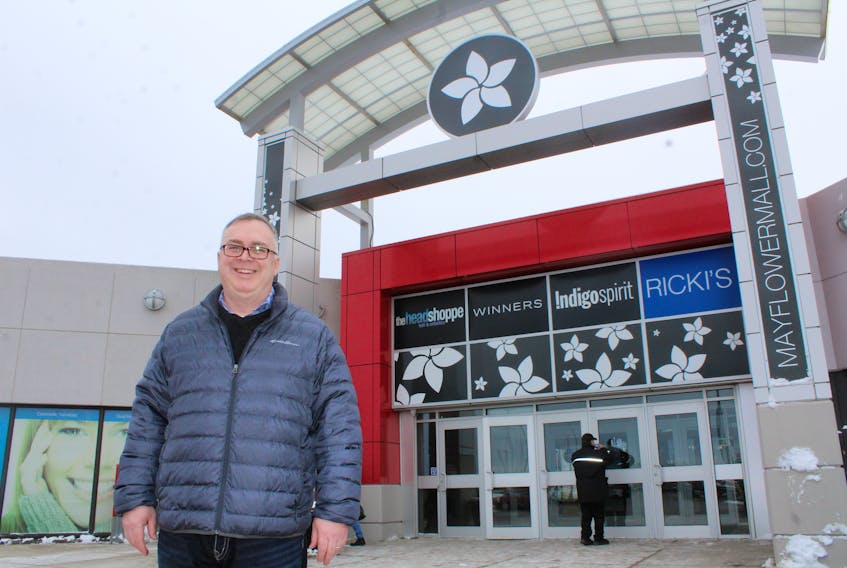 Mayflower Mall manager Greg Morrison stands outside of the mall on Friday shortly after it was announced that Old Navy will set up shop in Cape Breton this fall. Some 13,000 square footage in the mall will house the clothing store.