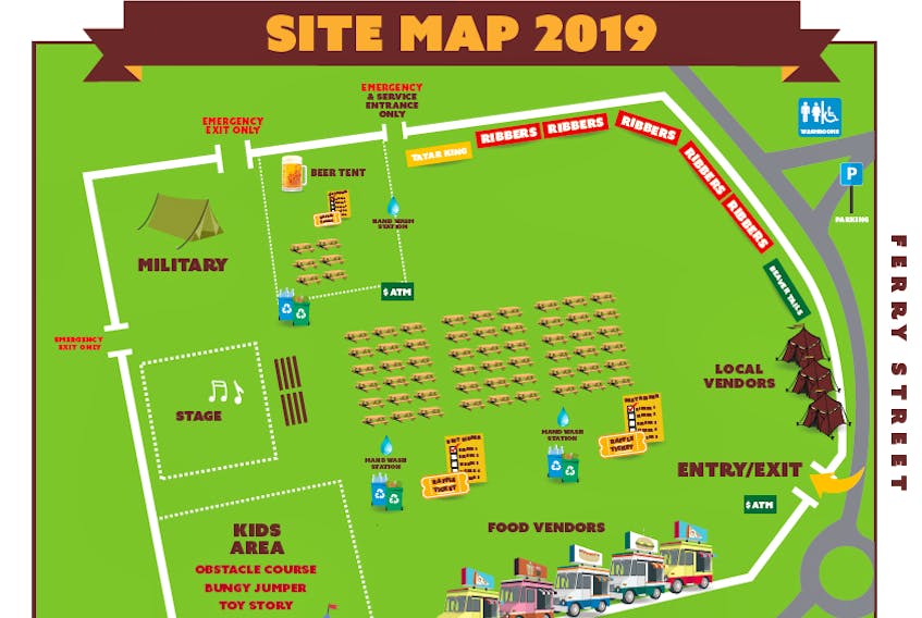 Site map for Rotary Ribfest 2019.