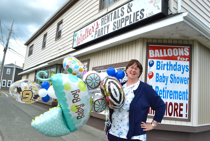 Eleanor Anderson of Sydney holds balloons specific to some of the many celebrations her business Walter’s Rentals and Party Supplies in Sydney, offers.
Anderson, the former director of enrollment services for Cape Breton University, said she was looking for a new challenge and saw the long-time business for sale so took the plunge. The purchase was finalized July 4. Anderson said she will be concentrating on bringing in exciting new products, refreshing the branding and digital presence.