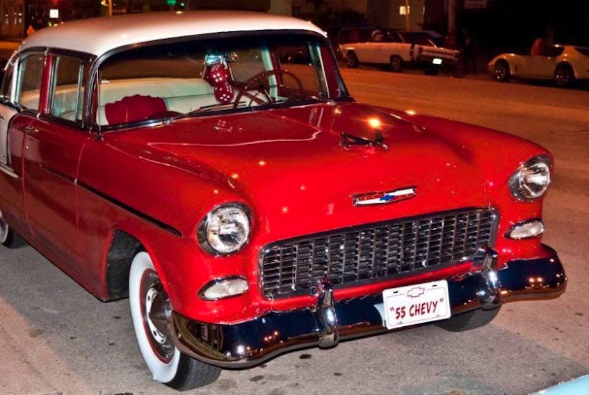A 1955 Chevy is seen parked on George Street during a previous Hot August Nights. The event brings together car lovers to raise money for Children’s Wish Foundation of Canada.