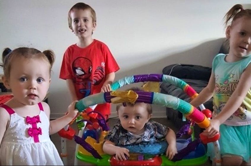 This dated photograph shows, from left, Leah, Dominic, Christian and Madison, four Glace Bay children whose mother recently died from injuries sustained in a single-vehicle accident on Highway 125 near Leitches Creek. All four children were passengers in the van at the time of the accident that claimed the life of their mother, Billie Jean Blanchard, five days later in a Halifax hospital. Following the Sept. 21 crash, they were kept in hospital overnight and released the next day. The 27-year-old male who was driving the vehicle was also released after sustaining minor injuries. Police say the investigation is continuing. CONTRIBUTED