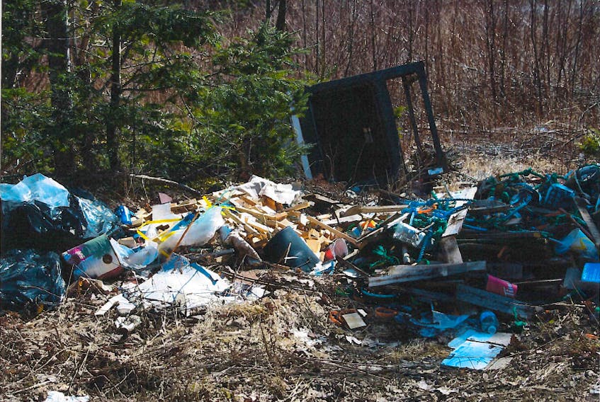 As the snow melts, illegally dumped garbage has been rearing its ugly head across the Cape Breton Regional Municipality. This pile was recently seen in the Homeville area.