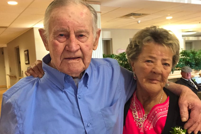 Ches Caines is shown with his wife, Elaine, at the Harbourstone Nursing Home in Sydney on Sept. 30. SUBMITTED PHOTO