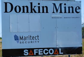 The sign at the entrance to the Donkin mine is seen in this file photo. CAPE BRETON POST PHOTO