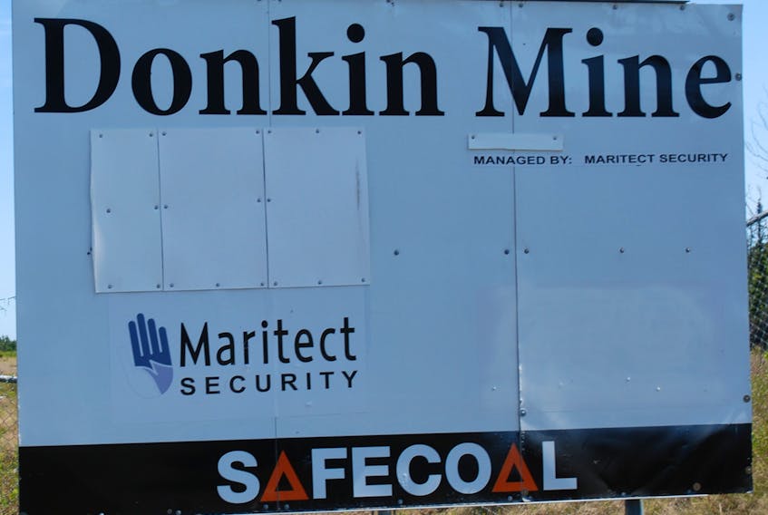 The sign at the entrance to the Donkin mine is seen in this file photo. CAPE BRETON POST PHOTO