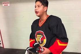 Logan Prosper of Whycocomagh plays with the Cape Breton West Islanders midget 'A' hockey team. An investigation by Hockey Nova Scotia’s risk management committee has found that an insulting remark made toward the teenage player in Cheticamp was not racial.