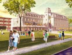 The province will provide $3.2 million, in addition to $1.2 million from New Dawn Enterprises, to redevelop the former Holy Angels convent into an arts, culture and innovation centre. Shown above is an artist’s rendition of how the front of the area should look.