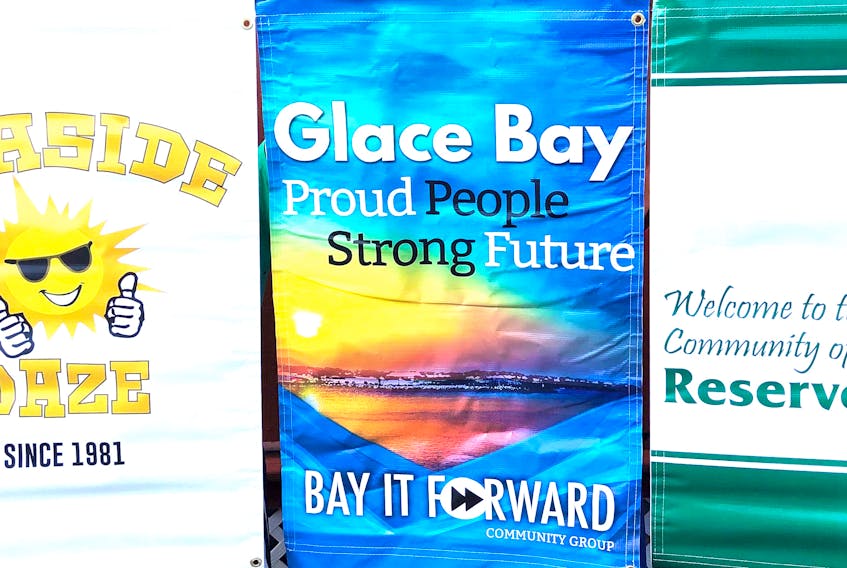 A look at the banners Bay it Forward purchased for Glace Bay, Dominion and Reserve Mines, through a $50,000 beautification grant they secured cost shared by the Cape Breton Regional Municipality and province of Nova Scotia. Bay it Forward got 35 for Glace Bay, 15 for Dominion and 15 for Reserve Mines.